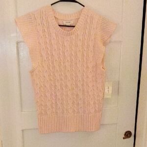 Zara Light Pink Cable Knit Sweater Vest
